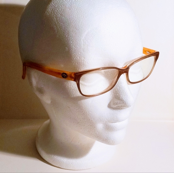 Vintage Gucci Eyeglasses GG 3151 RS8 Brown Coral Rectangular Frame Eyeglasses - Picture 9 of 10